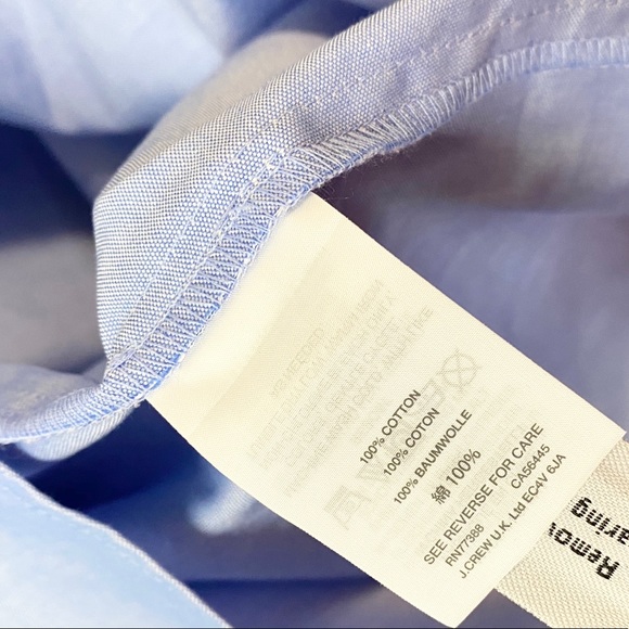 J. CREW Oxford Cotton Tie Bow Back Top Blouse 2 - Picture 7 of 7